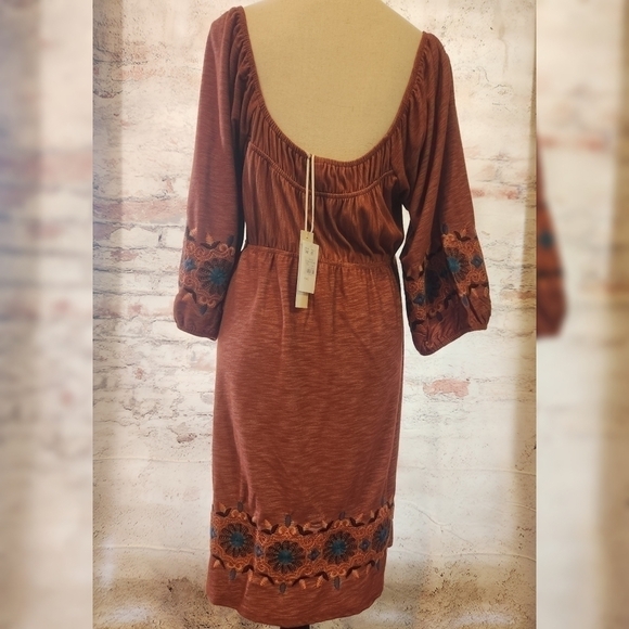 NWOT Uncle Frank Rust Dress with Embroidered Details, gorgeous! - Picture 2 of 7